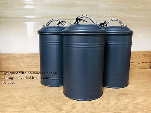 Miniatura 5 de Recipiente hermético de cocina con tapa, contenedor rústico de decoración de granja para alimentos secos, azúcar, café, té, tarro de almacenamiento