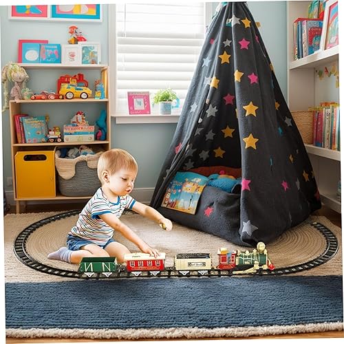 Miniatura 2 de Juego de tren eléctrico de Navidad, tren a pilas con luz musical, juego para niños, árbol de Navidad fácil de instalar, cumpleaños para niños