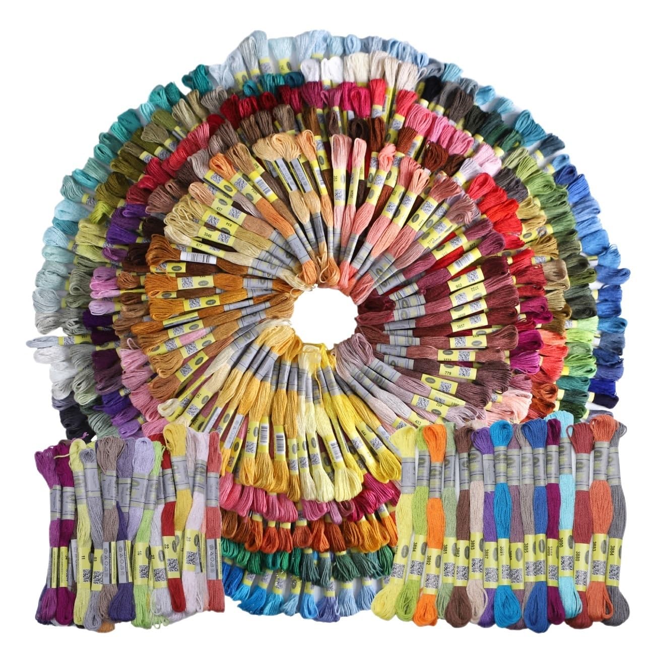 CHENJIAHAO Filo Da Ricamo Juego de 505 Colores, Doble Mercerizado, cantado, Fibra Larga egipcia, Hilo de Bordado de algodón, Hilo de Punto de Cruz Fili per Braccialetti