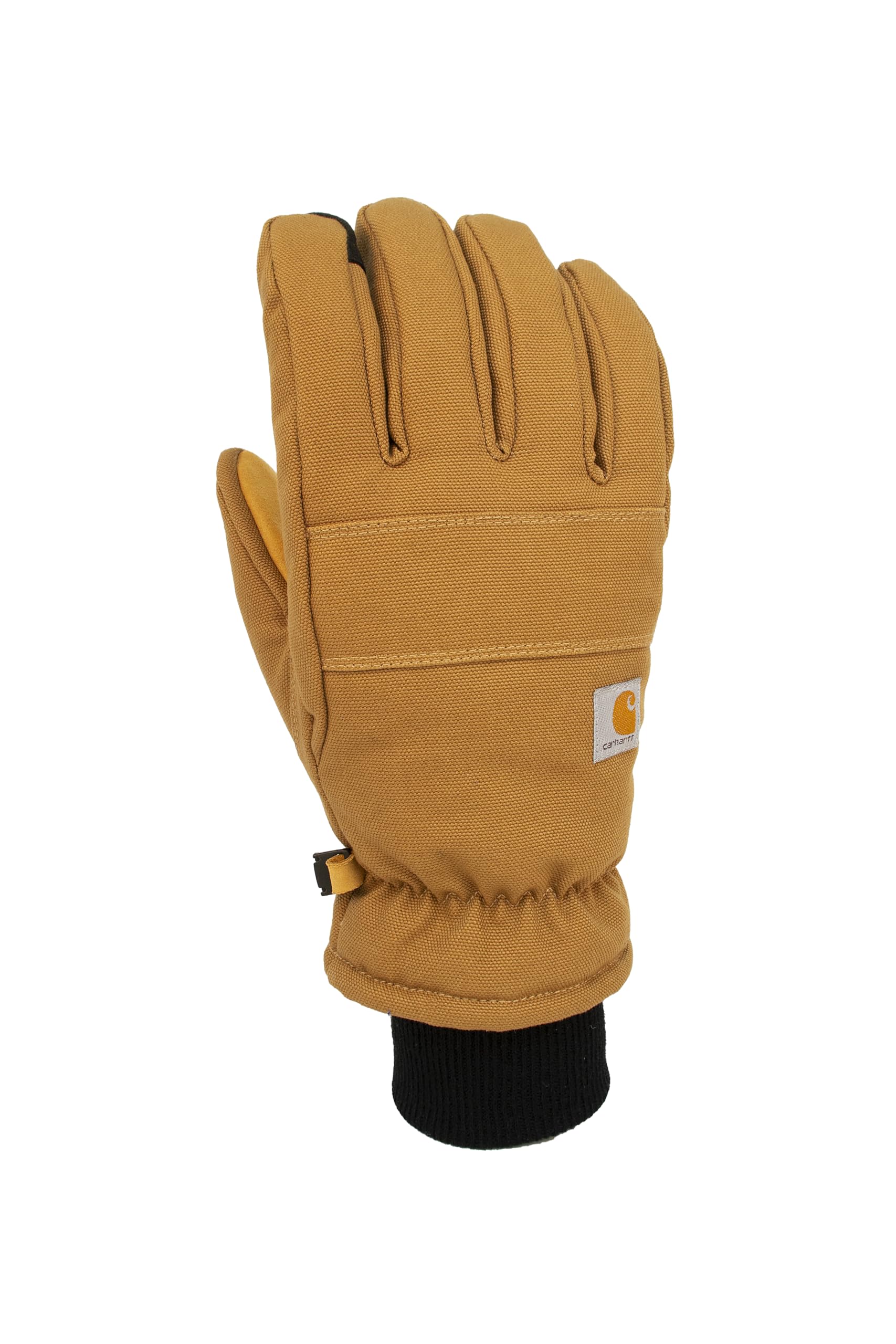Carhartt mens Insulated Duck/Synthetic Leather Knit Cuff Glove, Brown, S