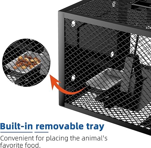 Miniatura 2 de Trampas humanas para ratas  Trampa para ratones grande de 12.5 pulgadas mejorada para exteriores e interiores  Jaula reutilizable para ratones y