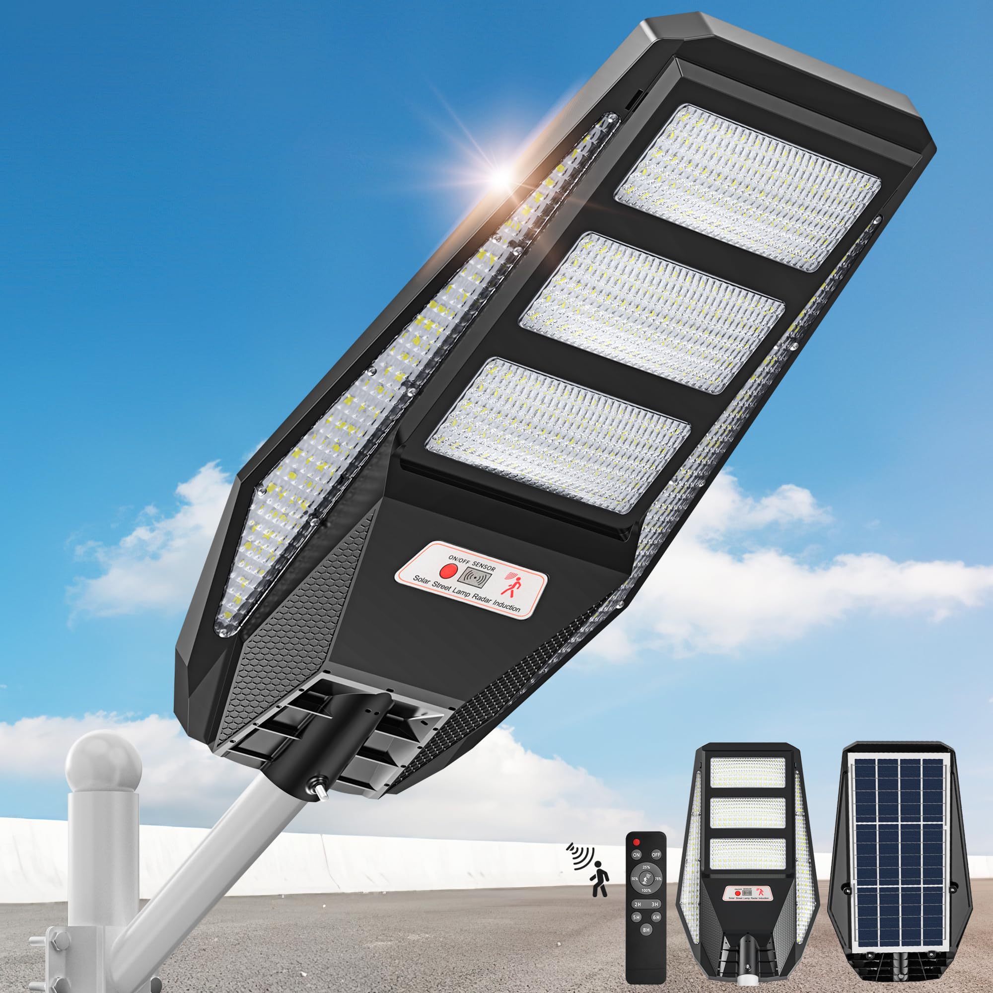 Vipzon1000W Solar Street Lights Outdoor