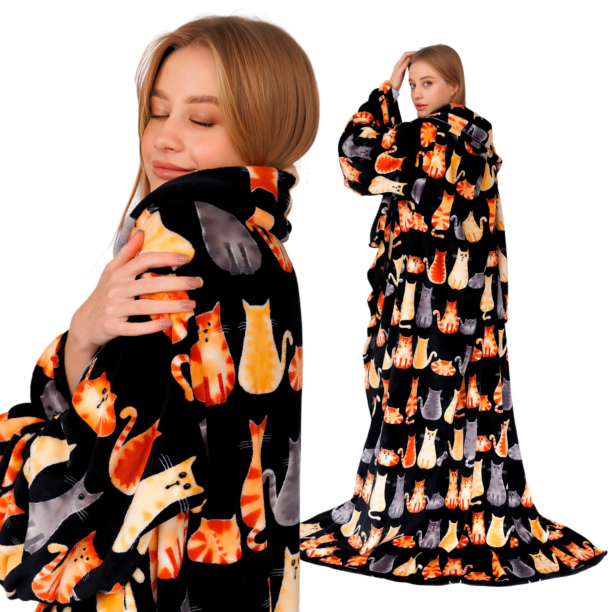 Kanguru Deluxe Wearable Fleece Blanket with Sleeves