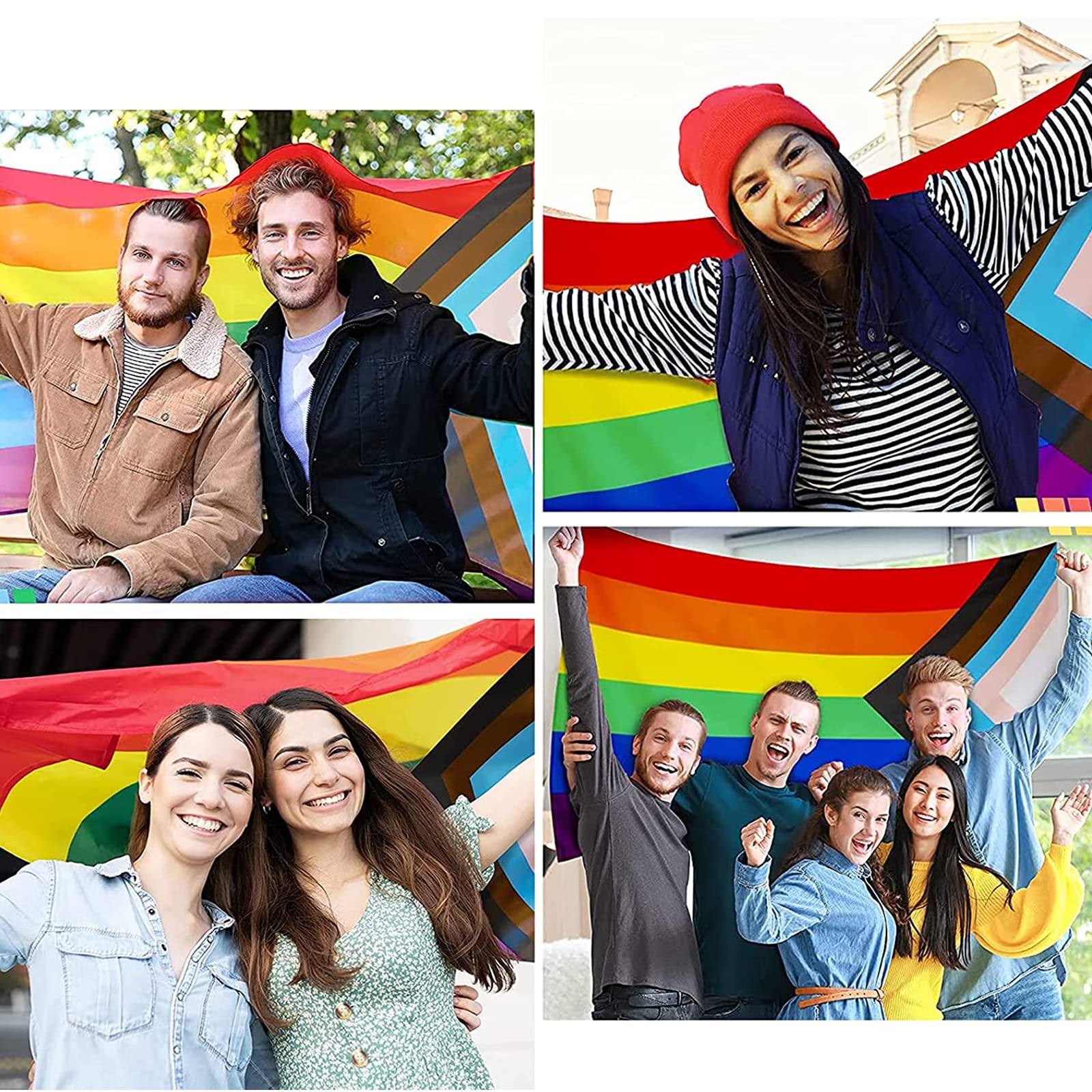 Regenbogen Flagge 7 Meter - 25-teilige LGBTQ Pride Fahnenkette Wetterfest