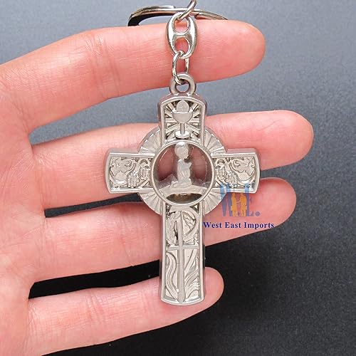 Miniatura 10 de WE Llavero de primera comunión para niño (12 piezas) con bolsas de organza decoradas, recuerdos de Primera Comunion