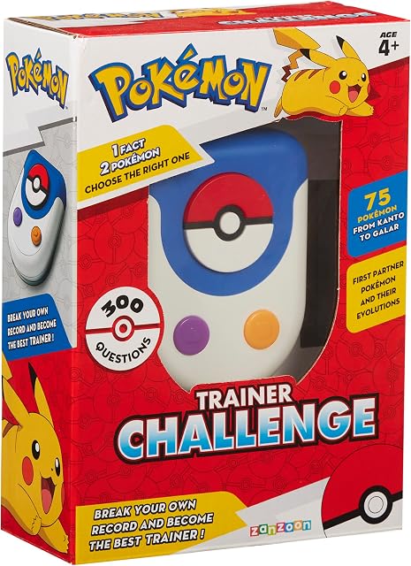 Pokemon 1122125 Trainer Challenge Game. Fun Facts. Over 300 Questions, 75 POKÉMON from Kanto to GALAR, Ideal Birthday 4+ YRS, Multi-colored, 8 x 11 x 3.5 cm