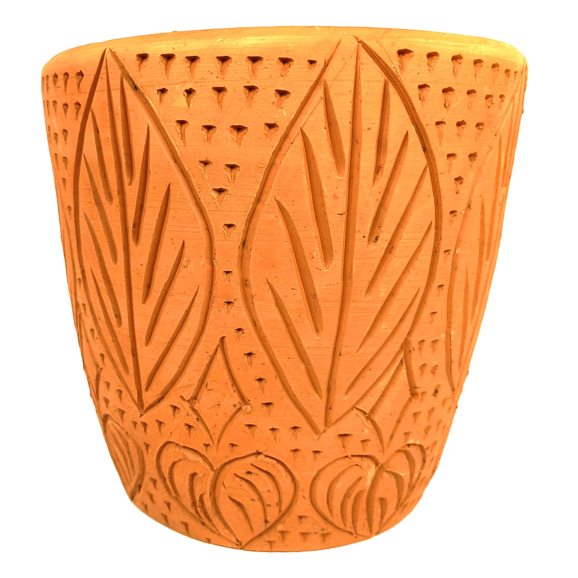 CHOICECLAY - Beautiful Leaf Designed Terracotta Round Flower Pots for Live Plants | Best Terracotta Planter for Indoor & Outdoor (B0D1TSS3SF) Amazon Price History, Amazon Price Tracker