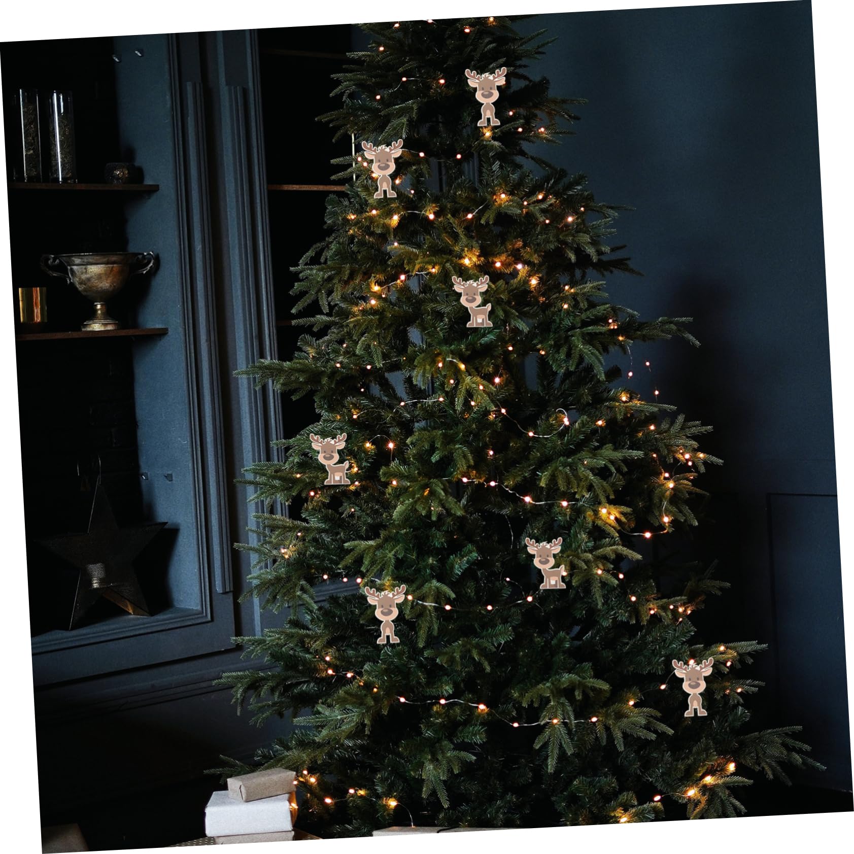 PRETYZOOM 8 Sätze Elch Charme Baumschmuck Weihnachten Weihnachtsdekorationen Wirbelt Farbtonlichter Weihnachten Weihnachtsschmuck Hirsch Anhänger 10 Stück * 8