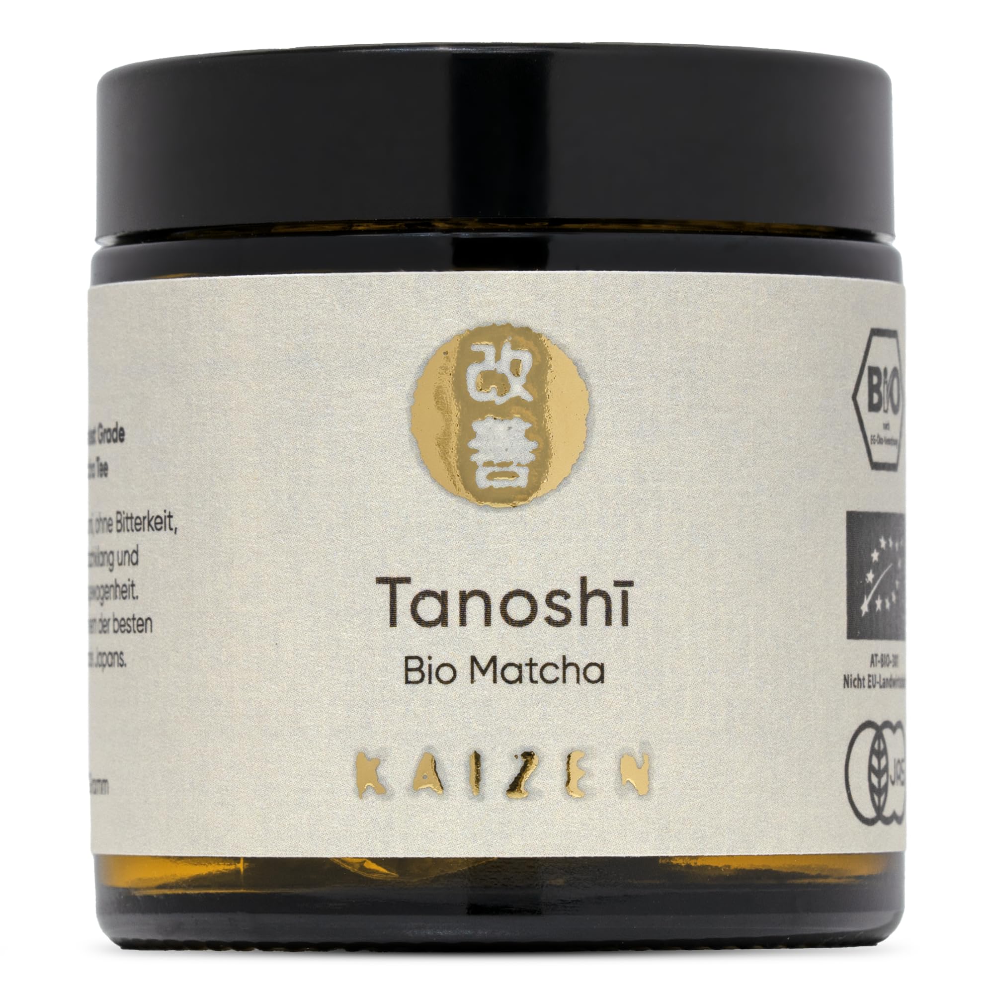 Kaizen - Bio Matcha-Tee "Tanoshī" - Tezumi Contest Grade - 35 Tage Tana-Beschattung - Direktimport aus der Präfektur Kagoshima/Japan - 30g Dose mit UV & Sauerstoffschutz