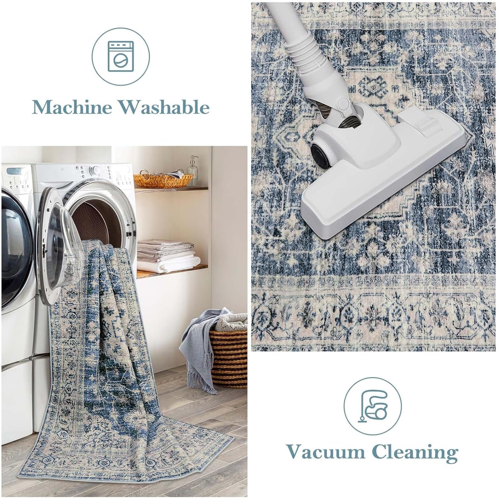 Lahome Waschbarer Flur-Läufer Teppich Vintage – 61 X 183 Cm, Rutschfeste Unterseite, Niederflor 0,9 Cm, Für Küche, Bad, Eingang