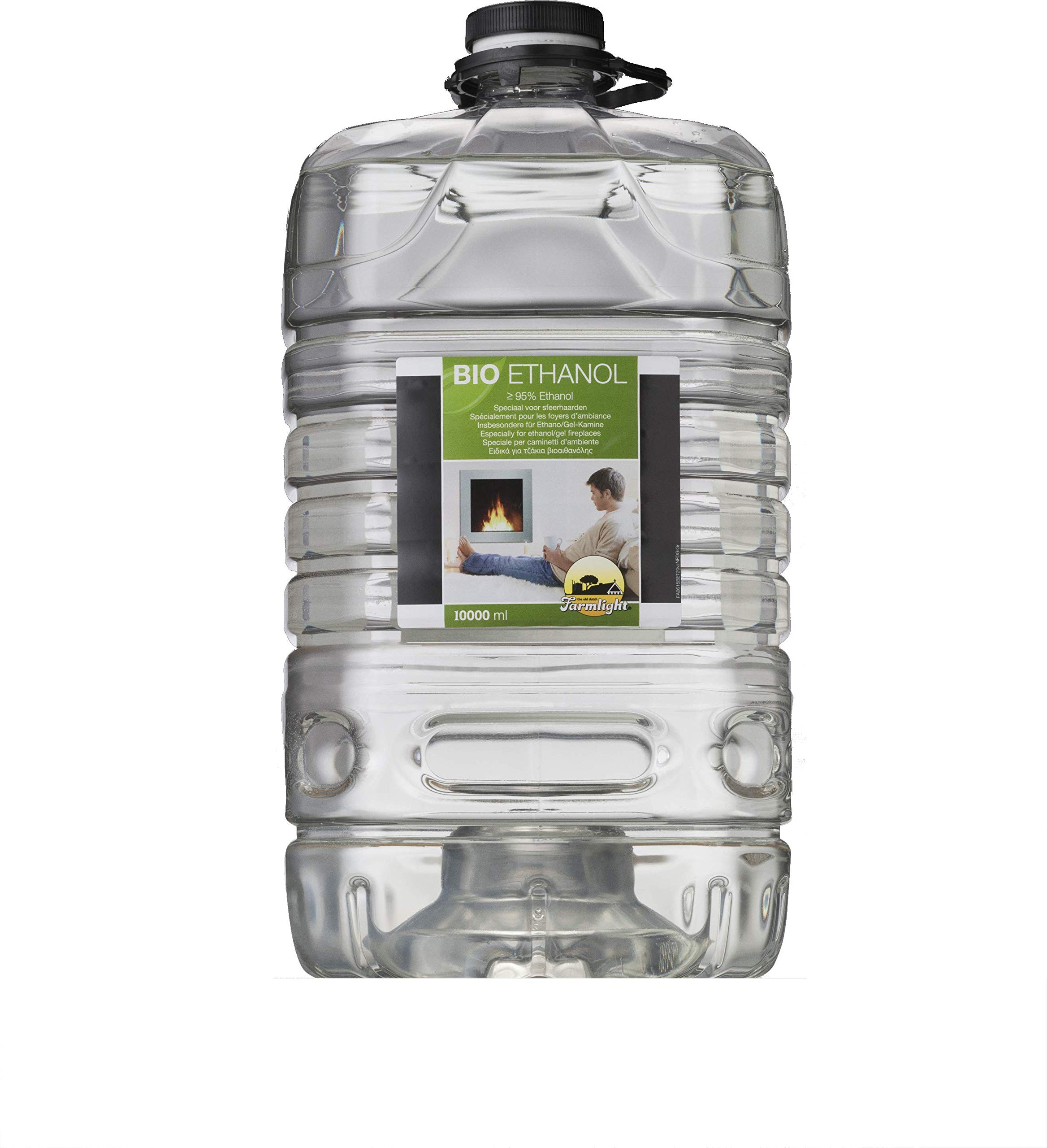 Bioetanolo 10 Litri, Ultra Inodore, Combustibile Ecologico 100% Origine Vegetale, Compatibile con tutte le Stufe Elettriche o Meccaniche