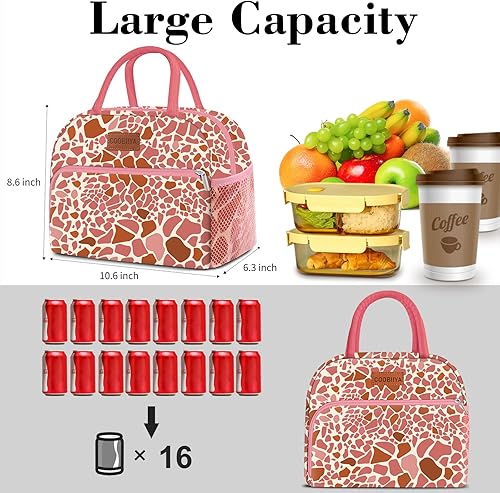 Miniatura 2 de Coobiiya Lonchera para mujeres, adultos, hombres, pequeña, a prueba de fugas, linda bolsa de almuerzo de gran capacidad, reutilizable, aislada,