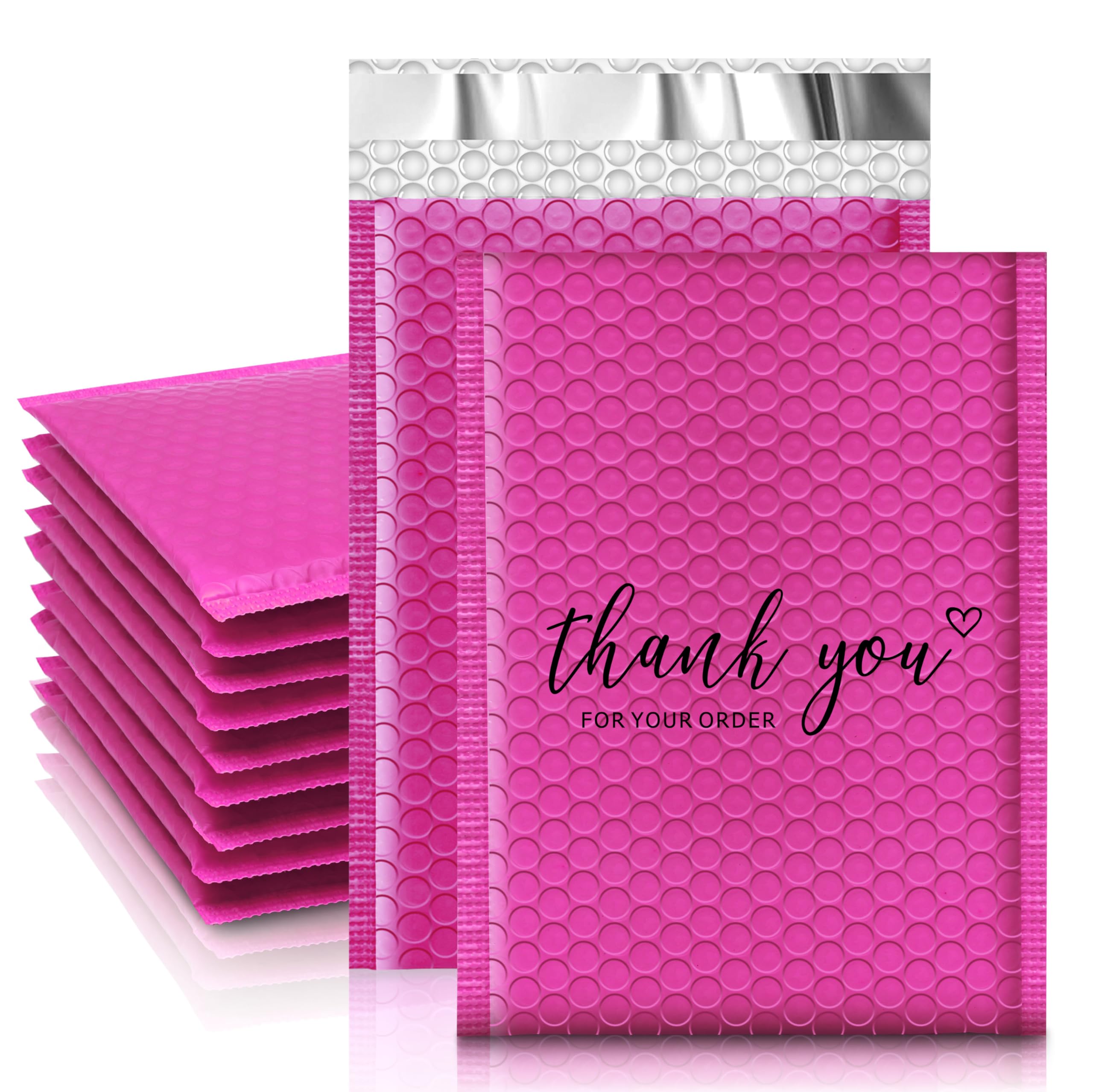 JinRuiKJ Bubble Mailers 6x10' 25 Pack, Rose Red