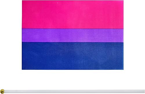 Miniatura 2 de Paquete de 50 banderas bisexuales del orgullo del arco iris, pequeña bandera de mano, bandera de Estados Unidos, bandera de orgullo para gays y
