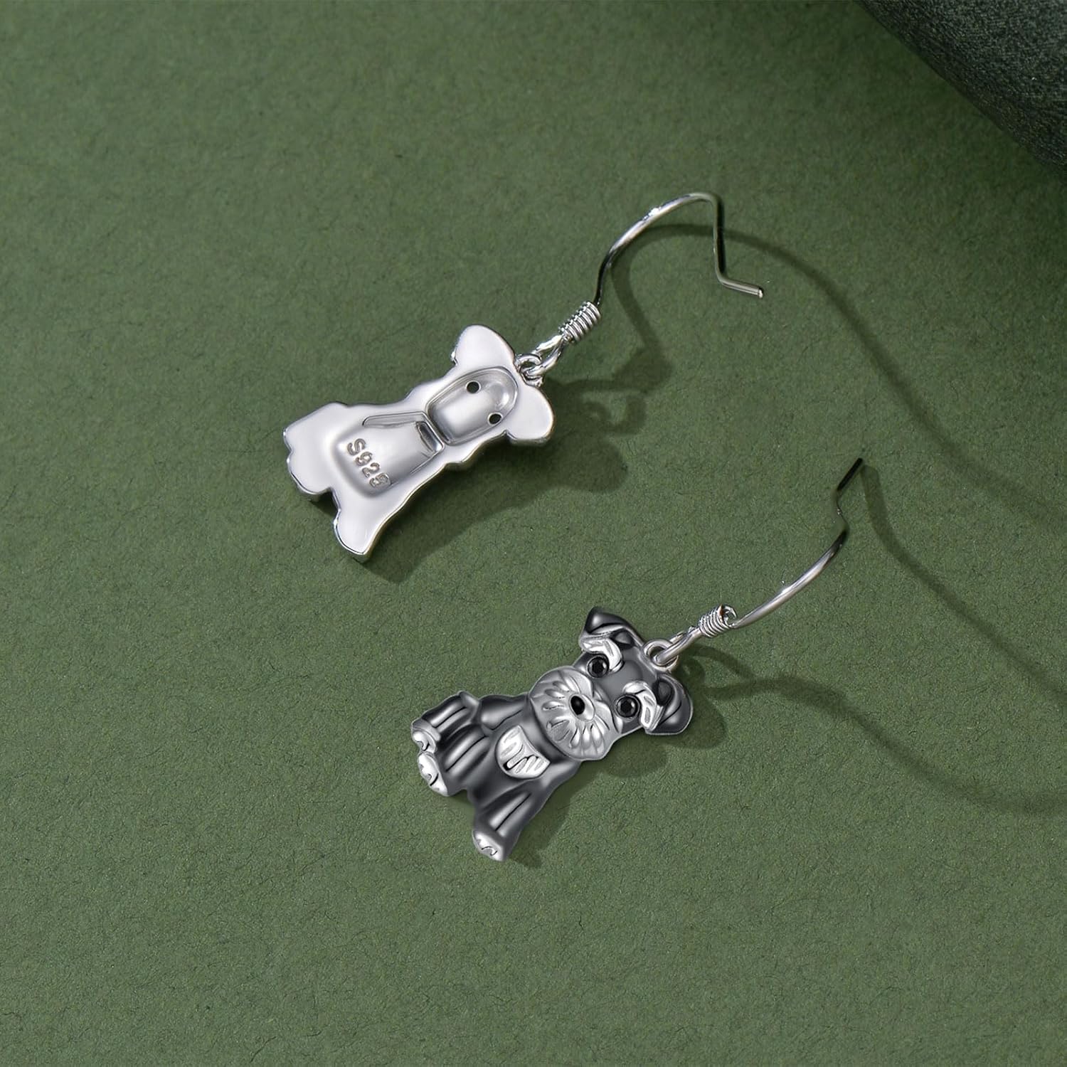 Animal Earrings for Women 925 Sterling Silver Penguin/Black Cat/Dog/Schnauzer/Otter/Koala/Pig/Elephant/Penguin/Axolotl/Mushroom Dangle Drop and Hoop Earrings Hypoallergenic Jewelry Gifts - Image 2