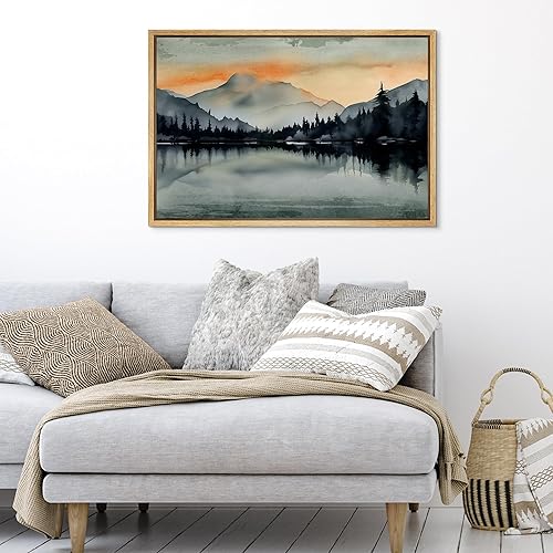 Vista 133 de SIGNFORD Lienzo enmarcado para pared, tren de montaña de otoño, vías de ferrocarril, naturaleza, desierto, fotografía, realismo, paisaje decorativo