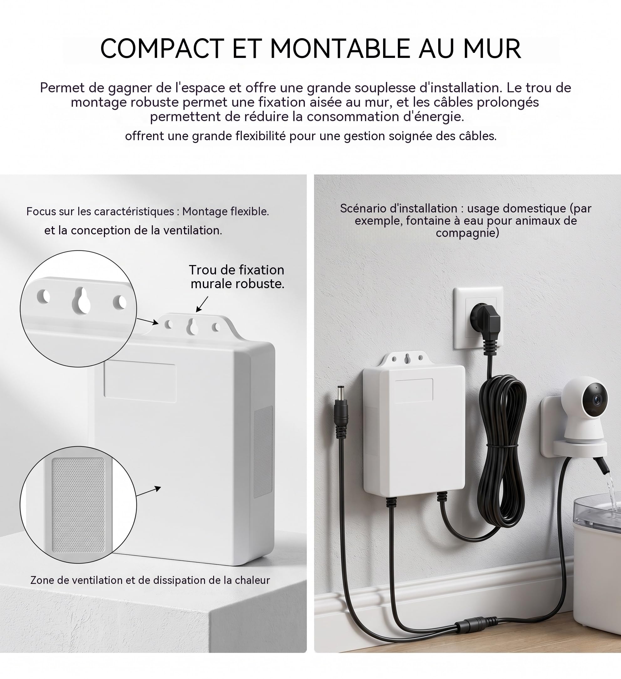 Mini Onduleur UPS 12V 2A,Alimentation de Secours sans Interruption avec Batterie Intégrée 3600 mAh,Prise DC 5.5x2.1mm,pour Routeur WiFi,Caméra de Surveillance,Modem,Aquarium et Système d'Alarme