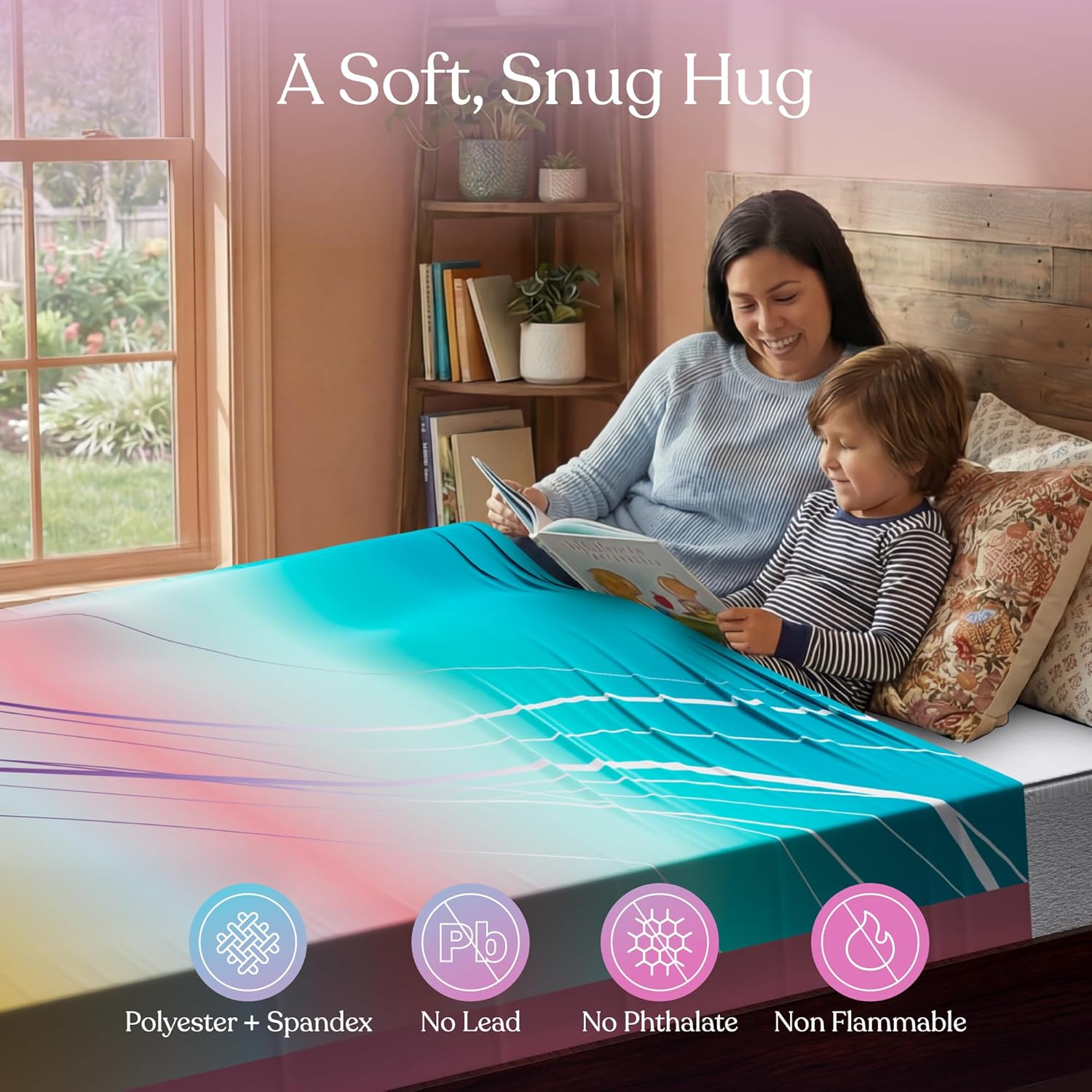 Deep Pressure Sensory Bed Sheet – Full Sensory Compression Sheet Breathable Sleep Pod Blanket for Better Sleep Support – Calming Compression Blankets for Kids and Adults Sunset Sky