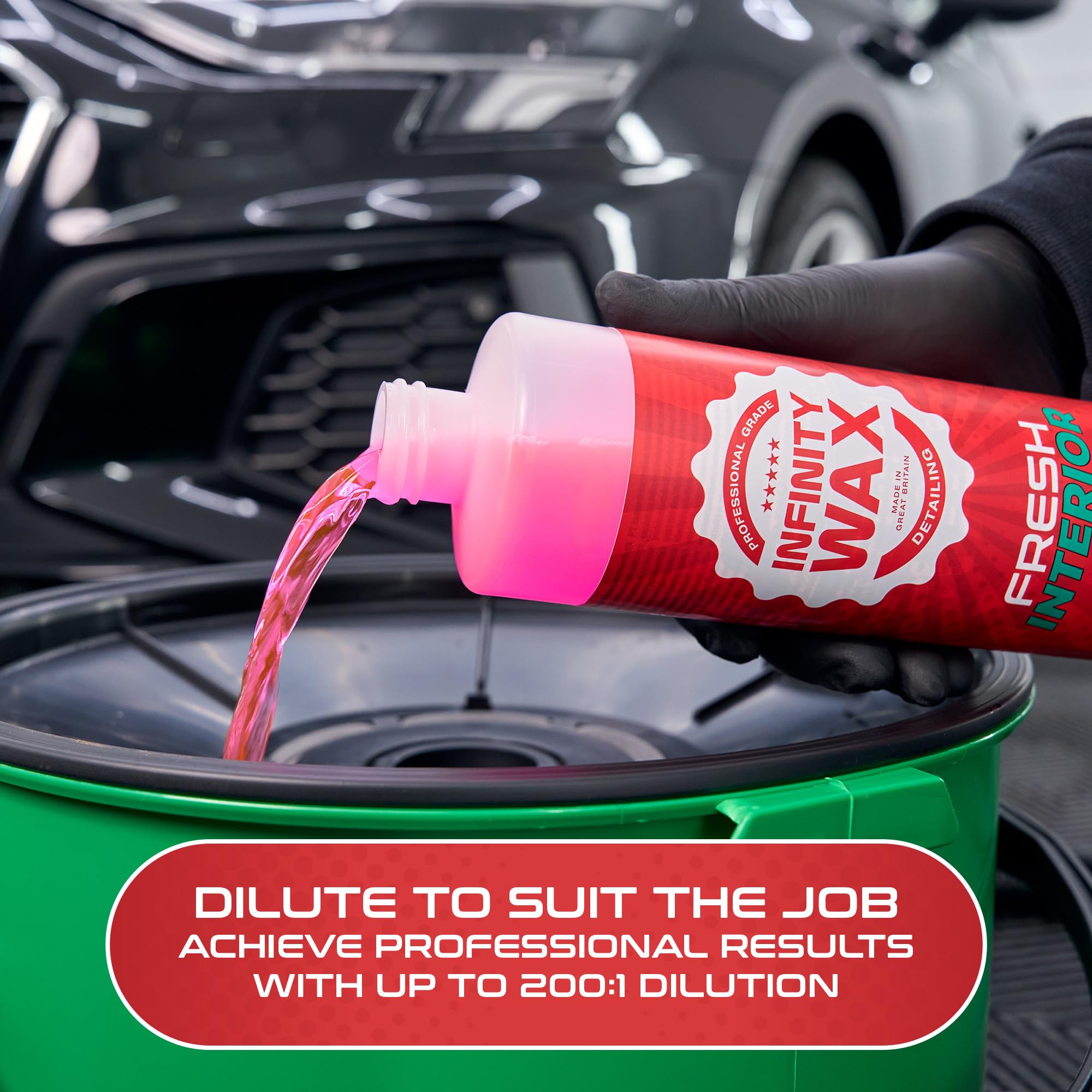 Infinity Wax Fresh Interior 5L Nettoyant intérieur Anti-bactérien pour sièges de Voiture, Tapis et Plastiques Faible Mousse, sans Parfum, dilue Jusqu’à 200:1