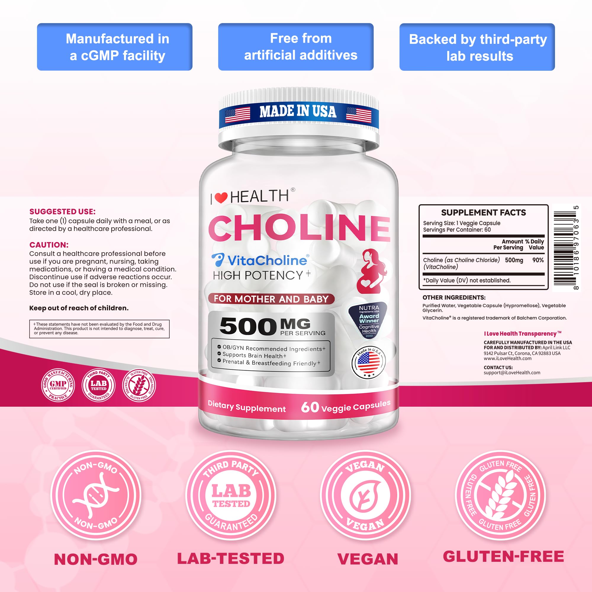 VitaCholine® Liquid Choline 500mg Supplement, Prenatal Formula to Support Baby’s Brain Development During Pregnancy and Breastfeeding, 60 Day Supply* — Amazon image 6