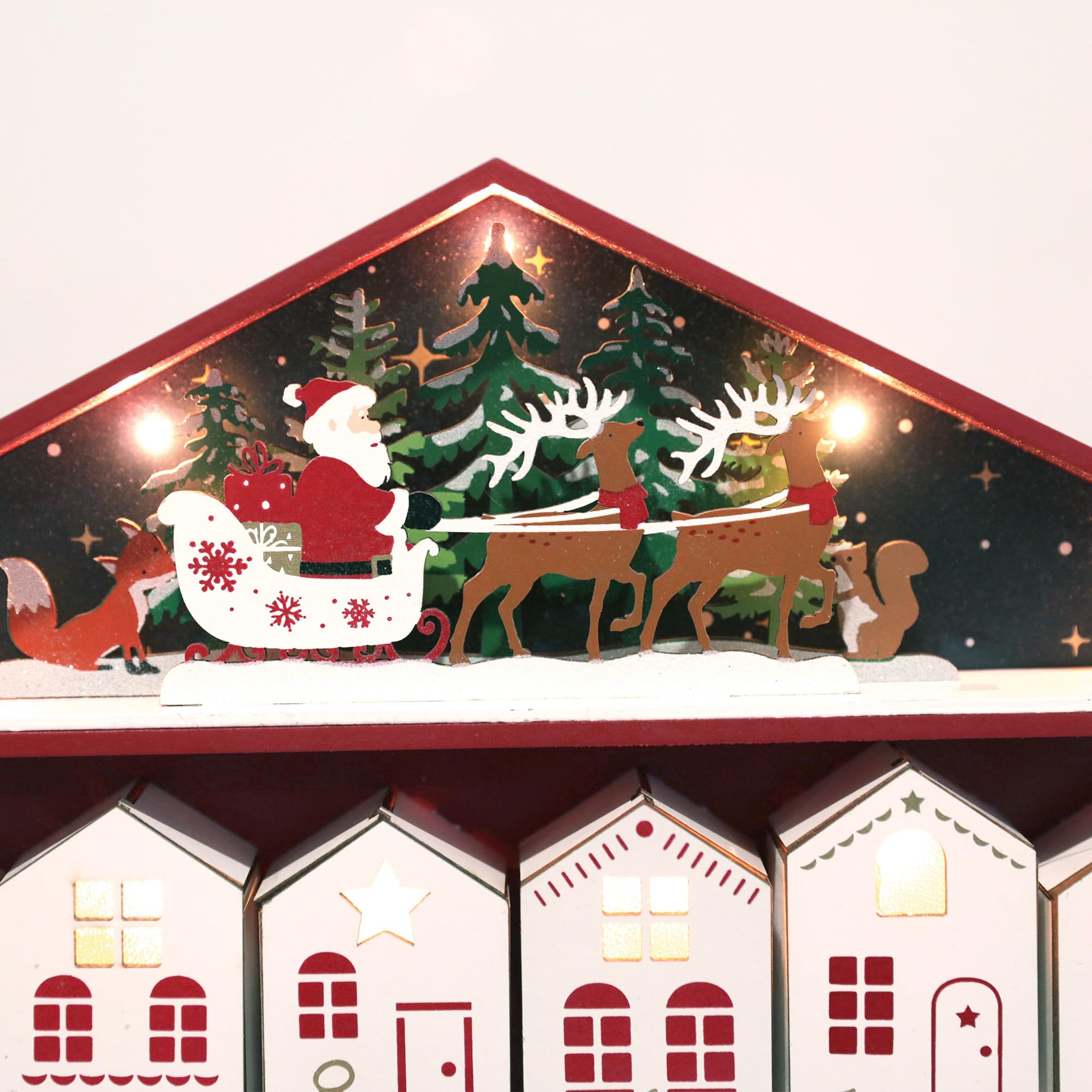 Calendrier De L'Avent En Bois – Traîneau Du Père Noël Artisanal Avec Tiroirs (Neuf, Fait Main 2024)
