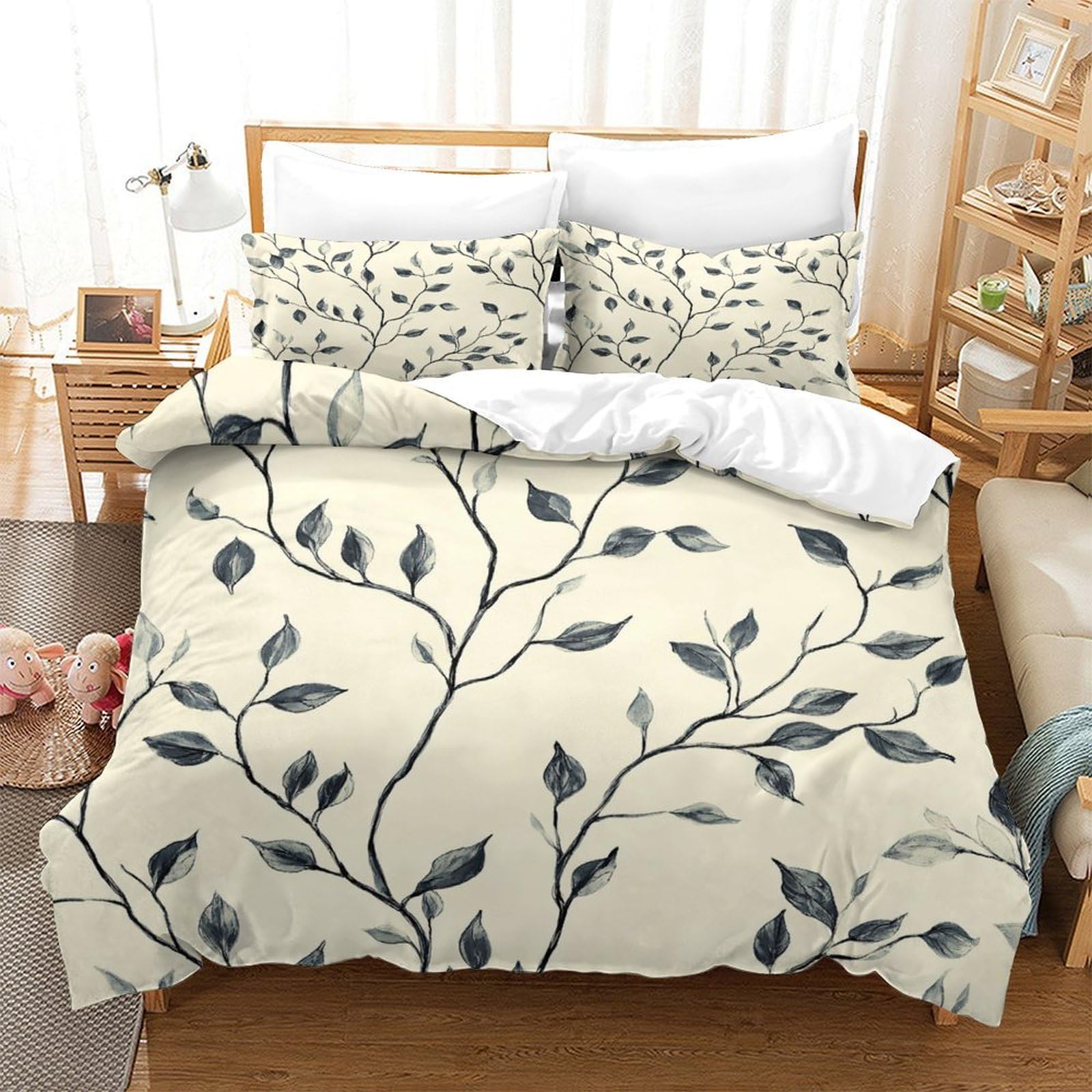 Guía de Viaje de Laponia Funda de Edredón Impresión 3D Juego de 3 Piezas Suave Cierre de Incluye Fundas de Almohada Antialérgica Funda Edredon for Adultos Super King（260x220cm）