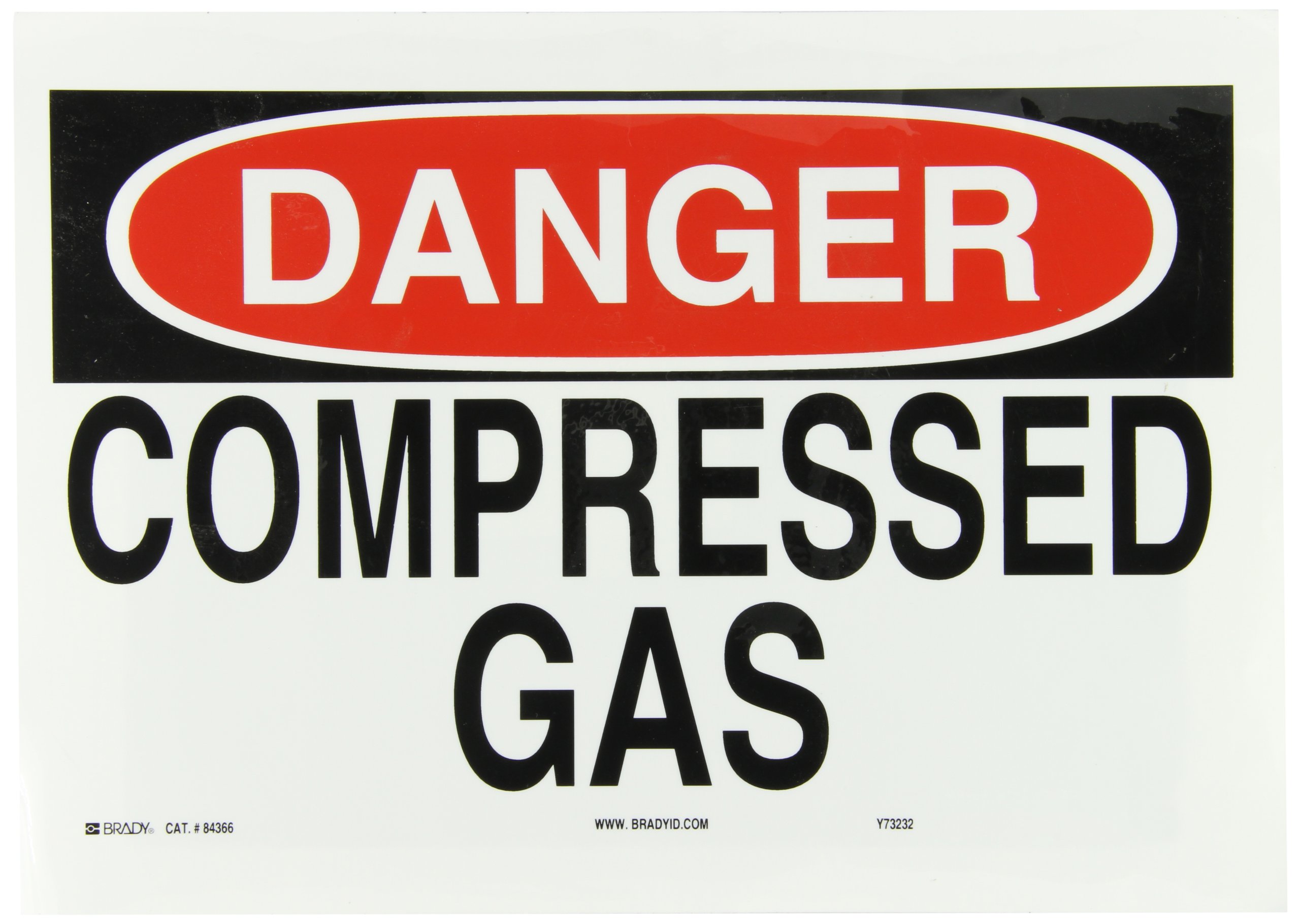 Panneau Compressed Gas Brady 84366 autocollant grand format en polyester résistant - 2