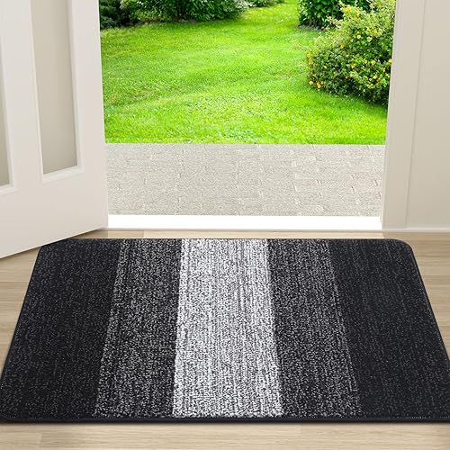 Vista 129 de Kitinjoy Tapete para puerta de interior y exterior, 48 x 32 pulgadas, antideslizante, absorbente, atrapador de suciedad, de perfil bajo, lavable