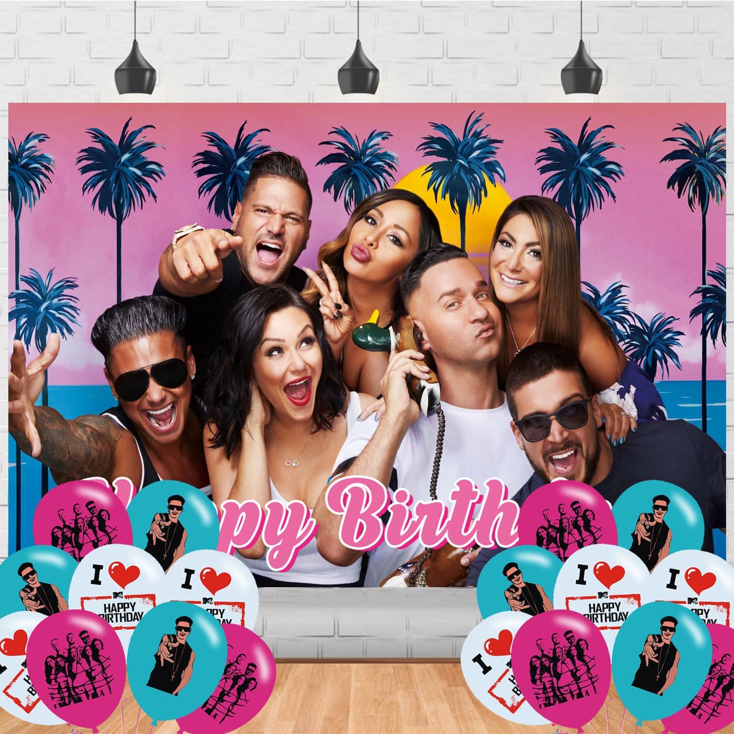 Amazon.com : Jersey Shore Birthday Party Backdrop and Decoration - TV