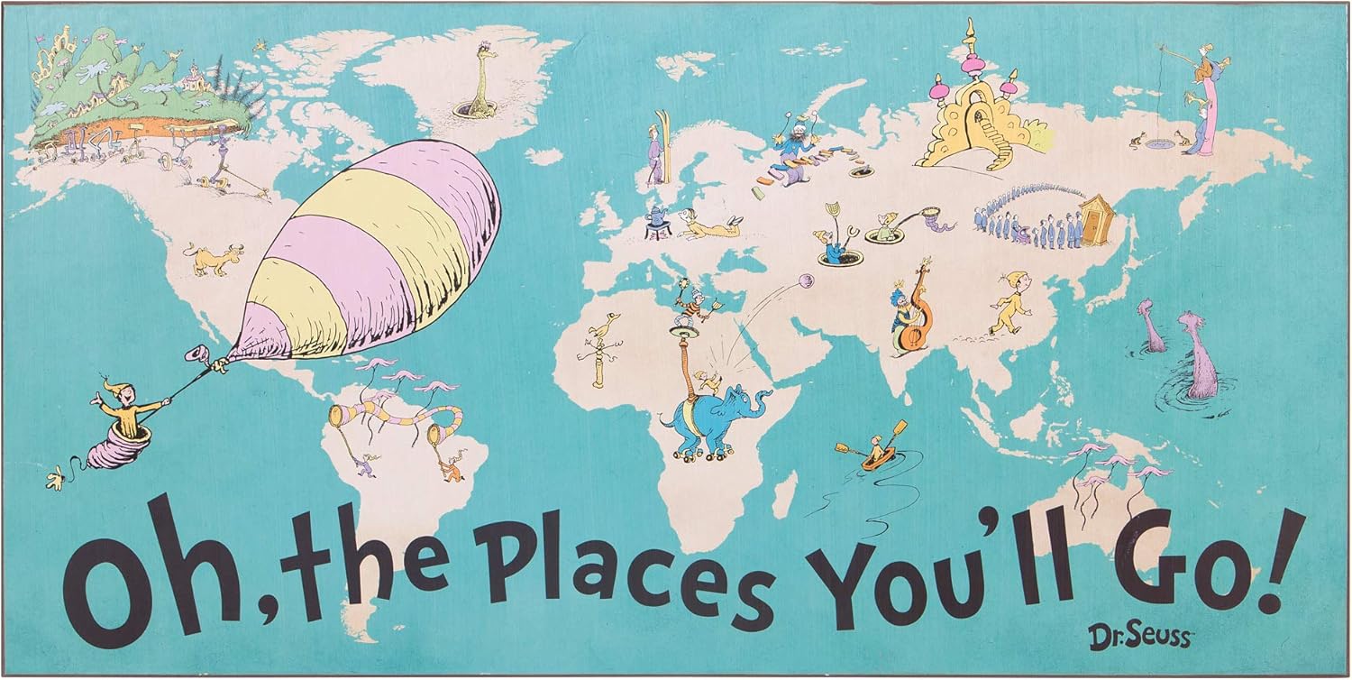 Amazon｜Patton Wall Decor 40x20 Dr. Seuss カラフルなキャラクター Oh The Places You