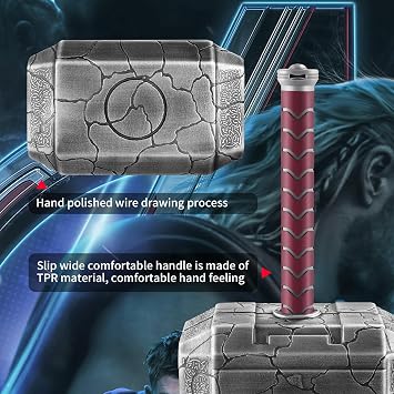 Thor Hammer Tool Box, 28pcs Multifunctional Home Repair Tool Kit - Perfect Father's Day Gift for Dad/Husband, Novelty Mjolnir Tool Set for DIY Projects & Daily Maintenance,Silver Black