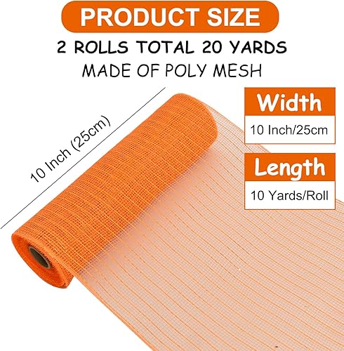 Vista 15 de TONIFUL 2 rollos de cinta de malla decorativa amarilla de 10 pulgadas, malla de tela con papel de aluminio para suministros de corona, corona