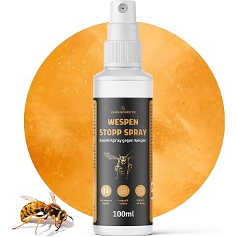 Wasp Stop Spray - 100 ml - Highly Concentrated - Effective Protection - Long-term Effect - For Indoor and Outdoor Use - Anti Wasp Spray - Wasp Repellent for Home - Wasp Spray - Alternative to Wasp Trap