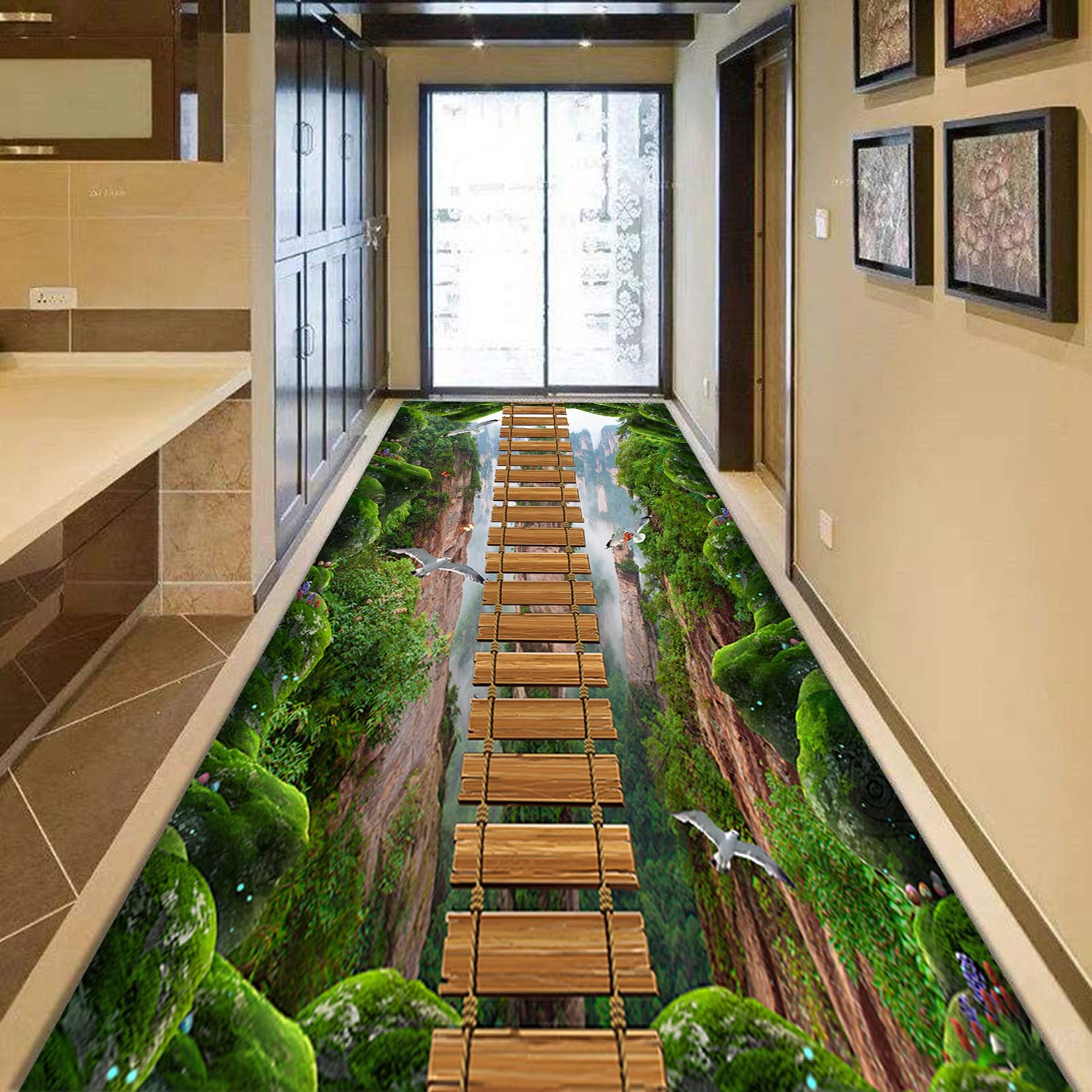 Tapis de cuisine 60x120cm antidérapant et découpable pour couloir et salon