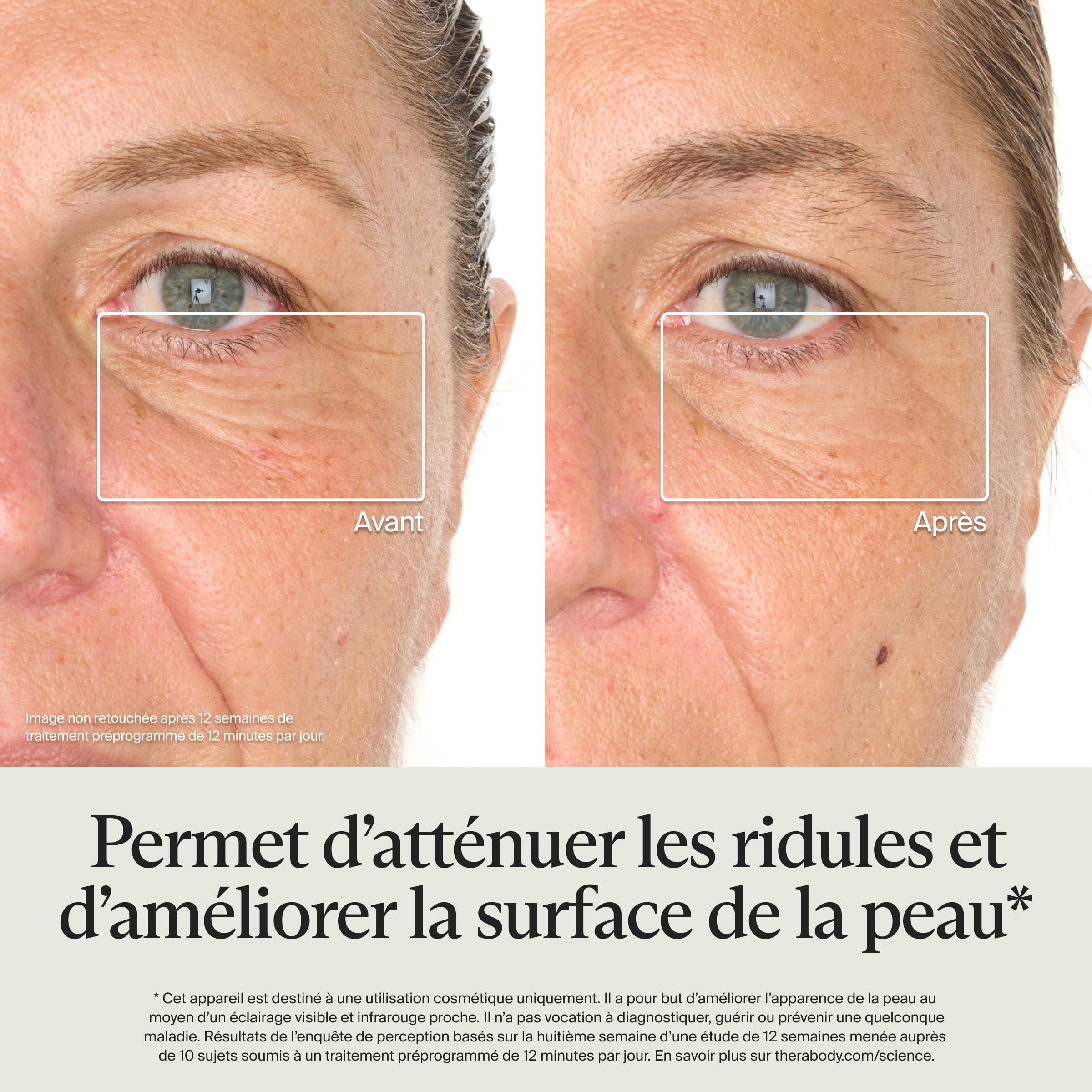 Therabody TheraFace Mask Glo | Masque LED sans Fil pour Les Soins de la Peau avec lumière Rouge, Bleue et Infrarouge et Massage apaisant du Cuir chevelu pour Une Peau radieuse et éclatante