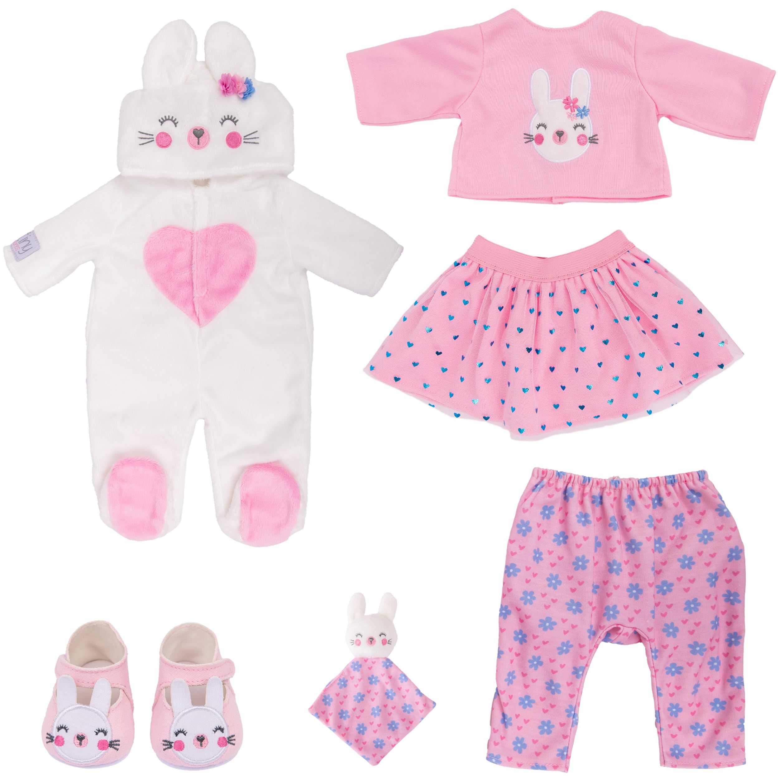 Tiny Treasures Bunny Blossom Outfit Set for 44cm Baby Dolls
