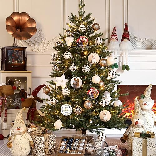 Miniatura 3 de Adorno de Navidad personalizado con foto o texto personalizado para añadir tu propia imagen, texto, diseño de adorno para Navidad, forma redonda,