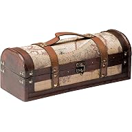Twine Chateau Treasure Chest Wine Box, 1 Bottle, Maroon