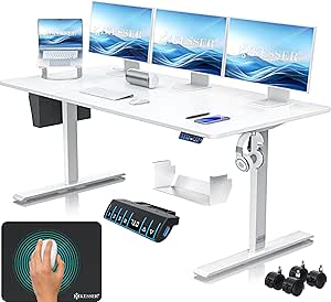 ZZINOKE Elektrisch Höhenverstellbarer Schreibtisch 160x80cm - Mit Memory-Funktion & USB-Ladung