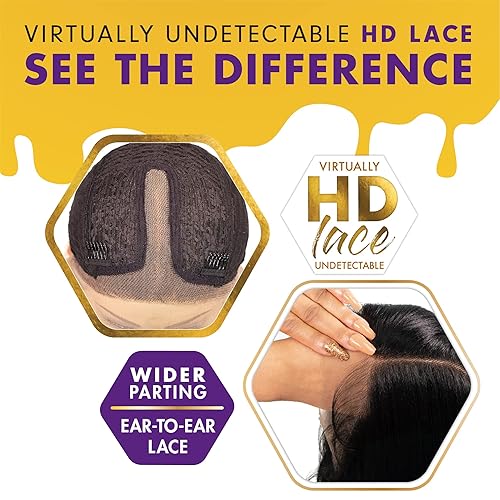 Miniatura 4 de Sensationnel Butta - Peluca de encaje frontal  Línea capilar natural pre-arrancada atada a mano, encaje transparente HD de 5 pulgadas de profundidad