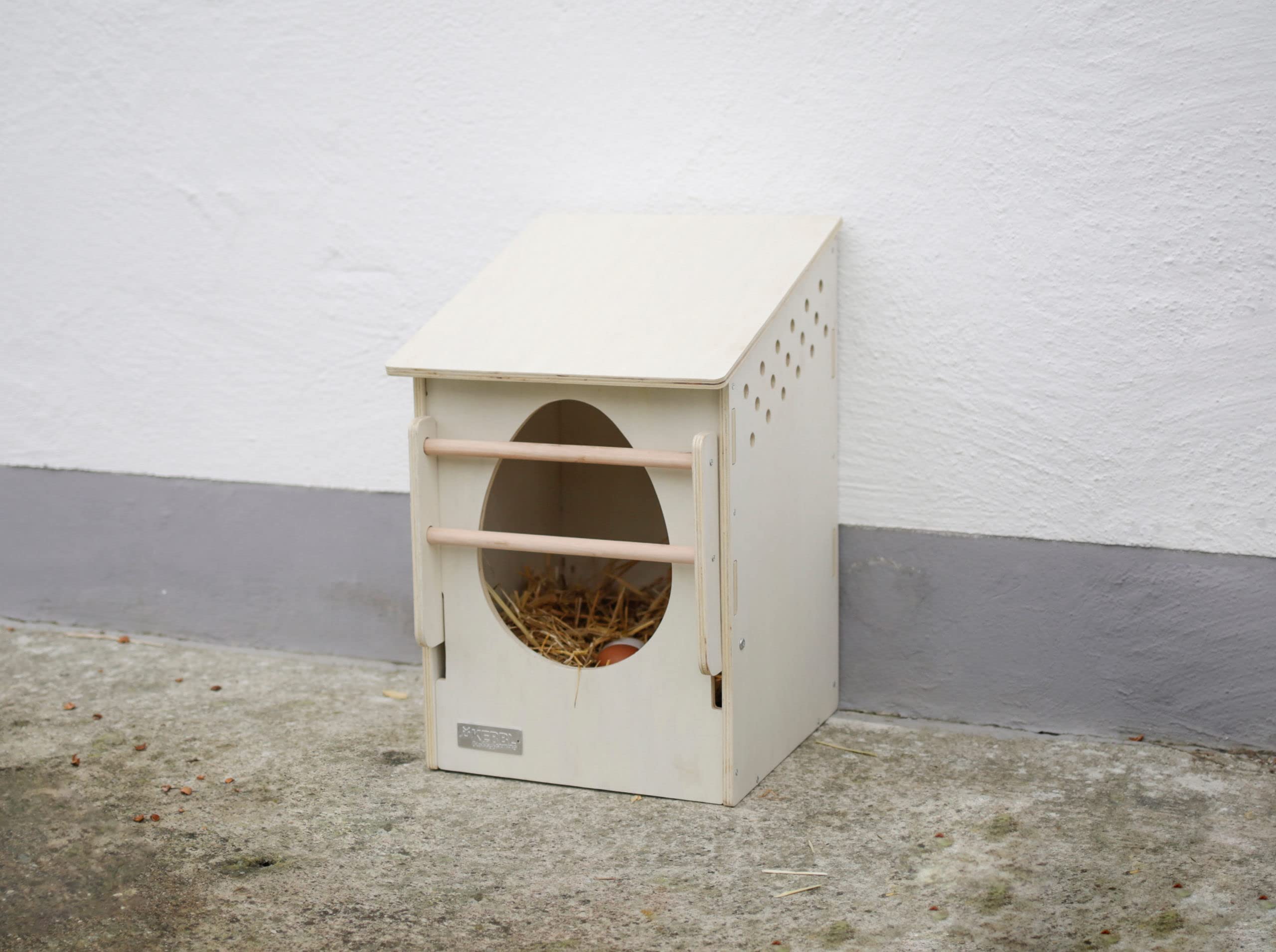 Kerbl Hobbyfarming Nido per Galline Ovaiole, 1 Scomparto, Scatola per Galline Ovaiole, Contenitore per Uova, 51x34x53 cm, Legno, Polli, Galline Ovaiole, Adatto al Montaggio a Parete
