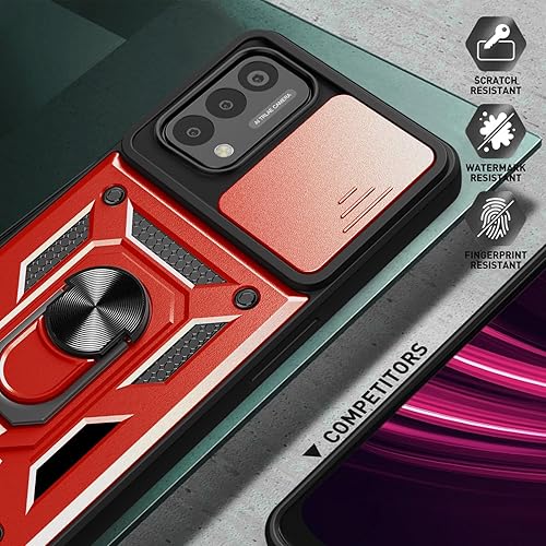 Miniatura 5 de Oududianzi - Funda para OnePlus Nord N200 5G, con 1 protector de pantalla, protección de cámara con cubierta deslizante, soporte giratorio a prueba