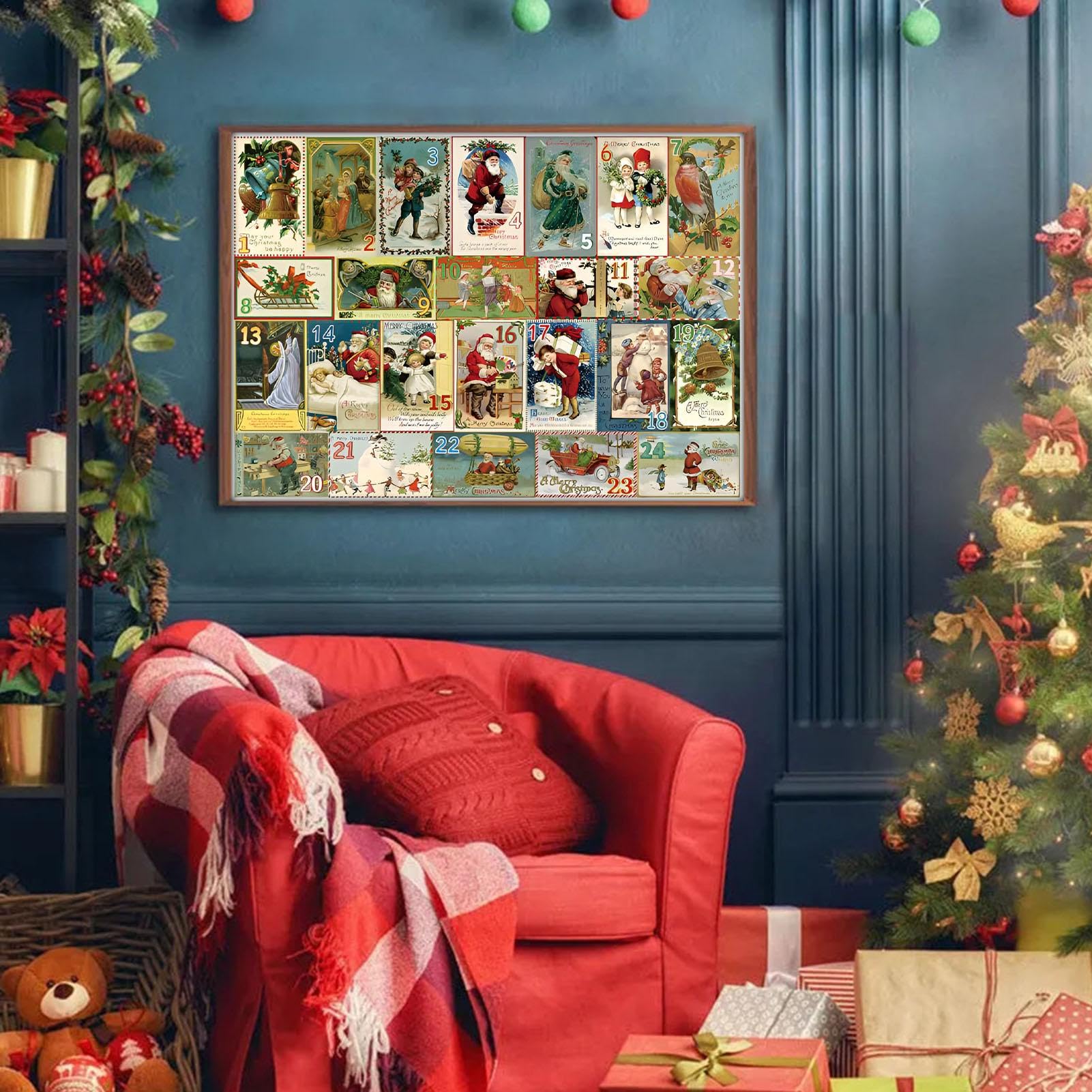 Puzzle 'Avvento di Natale, Calendario 'Avvento da 1000 pezzi, Puzzle per conto alla rovescia di Natale, Puzzle del calendario 'avvento, Puzzle del conto alla rovescia delle vacanze