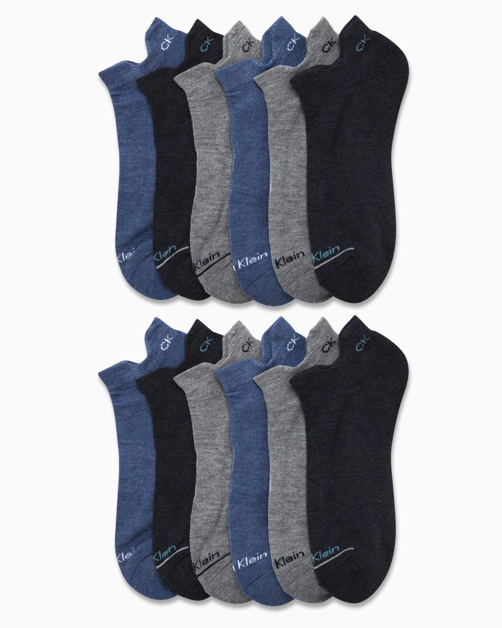 Calvin Klein Herren No Show Socken – 12er-Pack Performance Cushion Tab Low Cut Socken für Sneakers, Loafers, Bootsschuhe (Größe: 40-47)