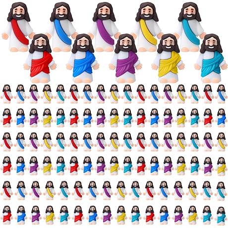 100 Pack Colorful Little Jesus Figurines