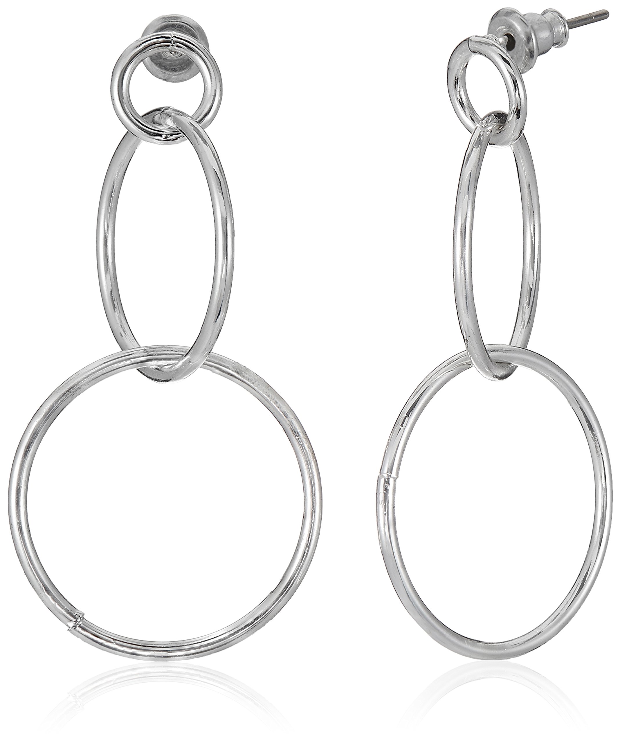 Accessorize Drop Earrings for Women (Silver) (MN-28186812001)