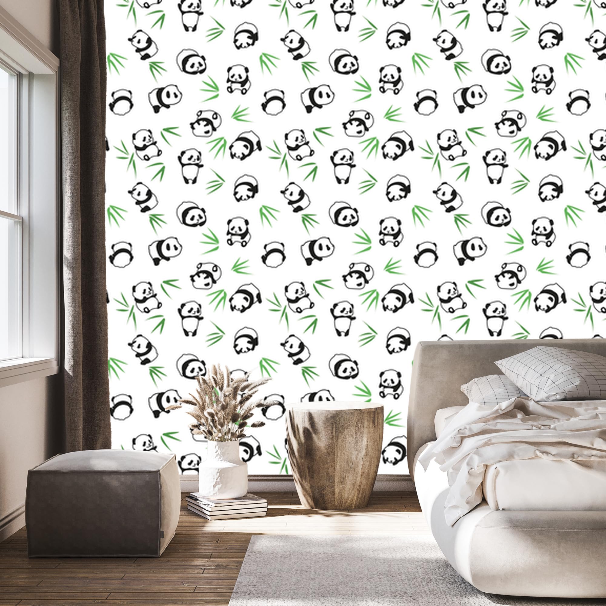 Vliestapete Pandas im Grünen 50 x 1000 cm