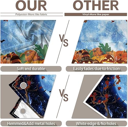 Miniatura 5 de YCUCUEI Telón de fondo de fotografía de Halloween de 8 x 6 pies, parche de calabaza, cielo estrellado, luna, fondo nocturno, camión o golosinas,