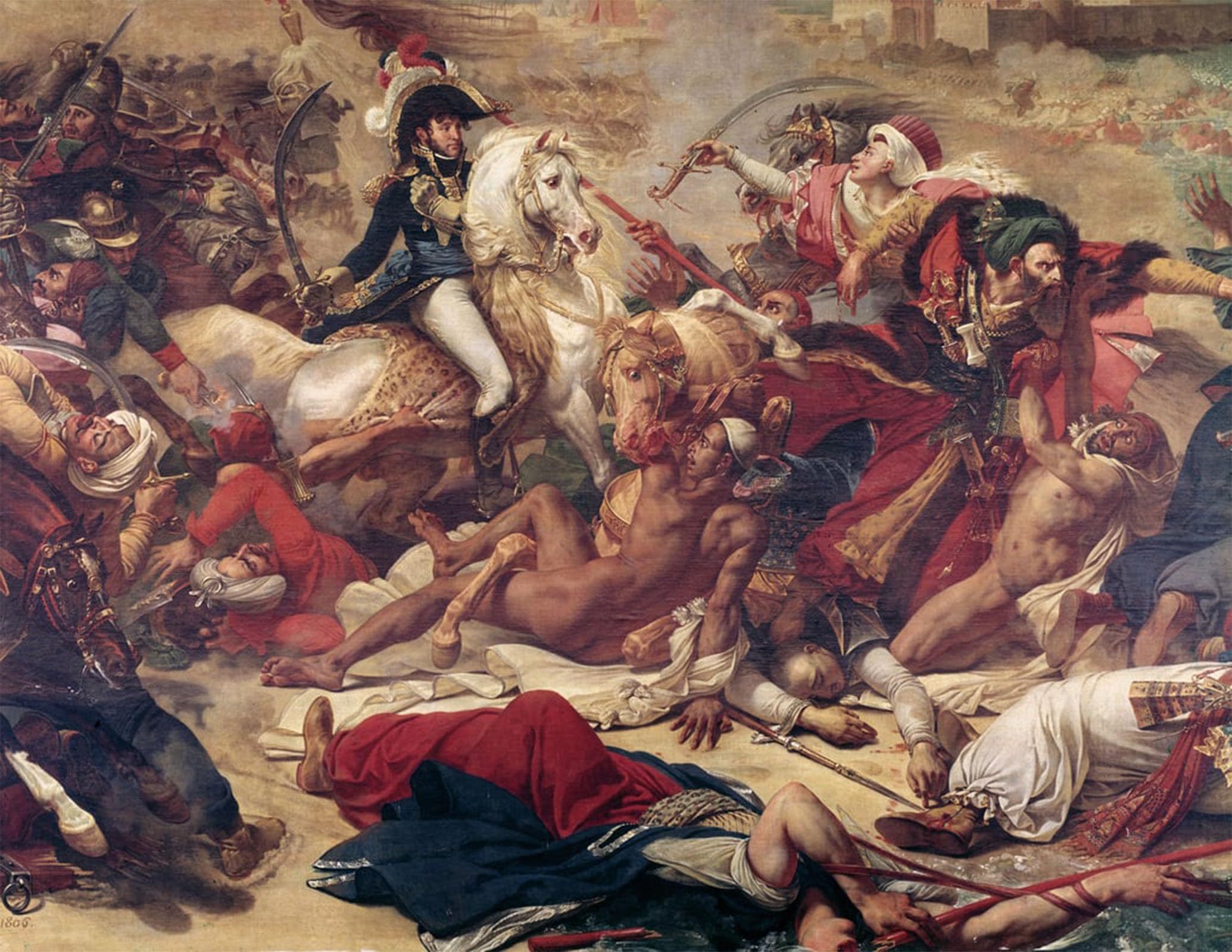 SERENDIPITP Vintage Wall Art Canvas Nordic Poster Canvas Print Picture Battle of Abukir General Murat Fighting Against Ottoman by Antoine Jean Gros Wall Art Poster for Home Decor 60x90cm