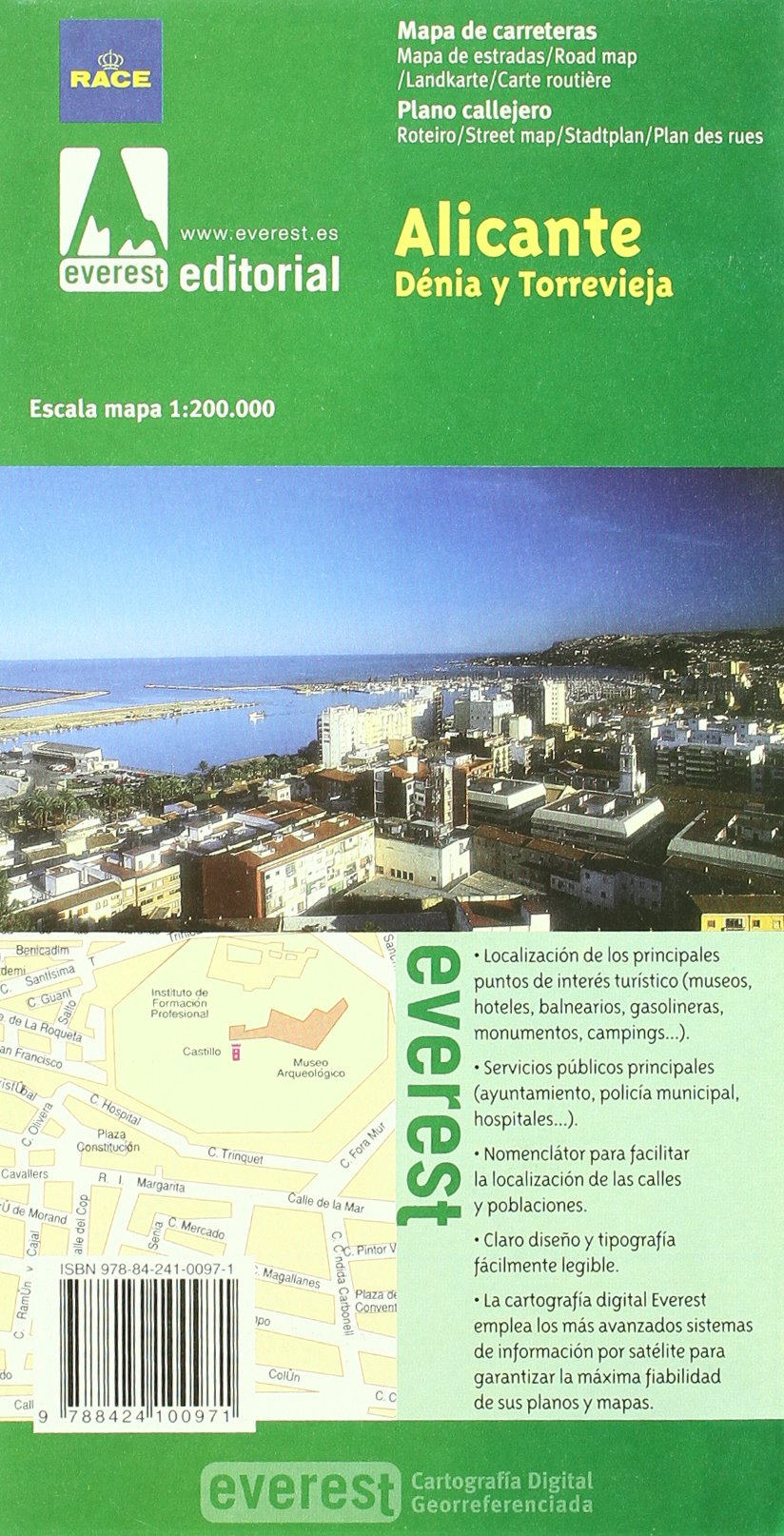 Mapa provincial de Alicante, Denia y Torrevieja: Mapa de carreteras. Plano callejero. (Mapas provinciales / serie verde)